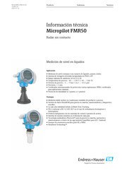 Endress+Hauser Micropilot FMR50 Información Técnica