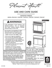 Pleasant Hearth PHZC32F Guía De Uso Y Cuidado