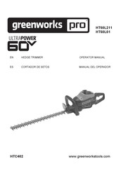GreenWorks Pro HT60L211 Manual Del Operador