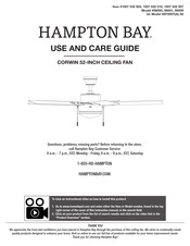 HAMPTON BAY 1-855-HD-HAMPTON Guía De Uso Y Mantenimiento