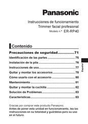 Panasonic ER-RP40 Instrucciones De Funcionamiento