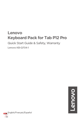 Lenovo Tab P12 Pro KB-Q704-1 Instrucciones De Montaje