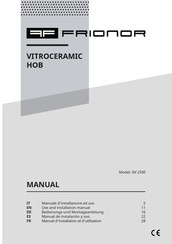 FRIONOR DV 2500 Manual De Instalacion Y Uso