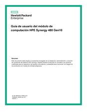 Hewlett Packard HPE Synergy 480 Gen10 Guia Del Usuario