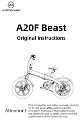 A DECE OASIS A20F Beast Manual De Instrucciones