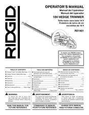 RIDGID R01401 Manual Del Operador