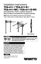 Watts TCA-411-WC Instrucciones De Instalación