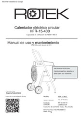 Rotek HFR-15-400 Manual De Uso Y Mantenimiento