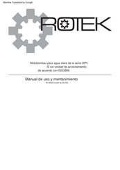 Rotek WPI-IS Serie Manual De Uso Y Mantenimiento