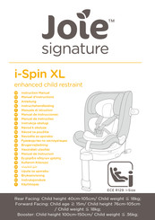 Joie Signature i-Spin XL Manual De Instrucciones