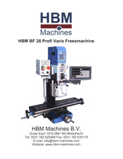 HBM Machines BF 28 Profi Vario Manual De Instrucciones