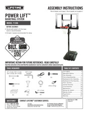 Lifetime POWER LIFT 71286 Instrucciones De Ensamblaje