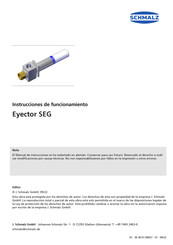schmalz SEG 15 HS Instrucciones De Funcionamiento