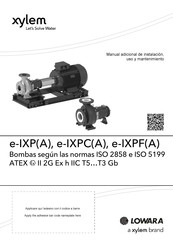 Lowara xylem e-IXPA Manual De Instalación, Uso Y Mantenimiento