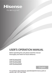 Hisense HRF254N6DWE Manual De Instrucciones