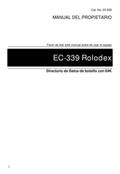 Tandy EC-339 Rolodex Manual Del Propietário