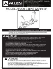 Allen Sports AR200 Manual De Instrucciones Del Propietario