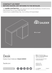 Sauder Hudson Court 425833 Manual Del Usuario