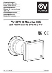Vortice Vort HRW 60 Mono Evo HCS Manual De Instrucciones