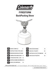 Coleman FYRESTORM Instrucciones De Empleo