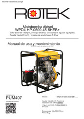 Rotek WPD4-HP-0500-45-5HEB+ Manual De Uso Y Mantenimiento