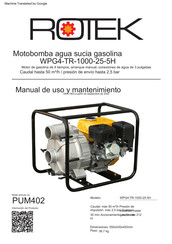 Rotek PUM402 Manual De Uso Y Mantenimiento