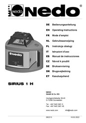 Nedo SIRIUS 1 H Manual De Instrucciones