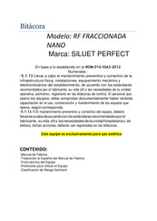 Siluet Perfect RF FRACCIONADA NANO Manual De Usuario