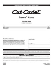 Cub Cadet 19B30018100 Manual Del Operador