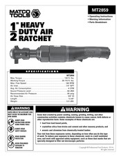 Matco Tools MT2859 Manual De Instrucciones