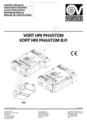 Vortice VORT HRI PHANTOM Manual De Instrucciones