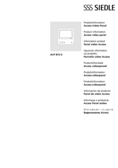 SSS Siedle AVP 870-0 Informacion De Producto