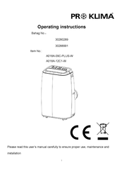 PR KLIMA A018A-09C-PLUS-W Instrucciones De Operación