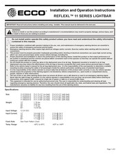 Ecco REFLEXL 11-048-E Serie Instrucciones De Instalación Y  Operación