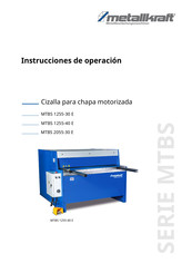 Metallkraft MTBS 1255-30 E Instrucciones De Operación