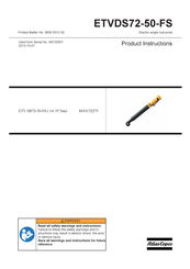 Atlas Copco ETVDS72-50-FS Instrucciones Del Producto