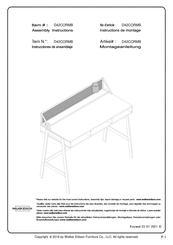 Walker Edison D42CORMB Instrucciones De Ensamblaje