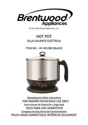 Brentwood Appliances HP-3013BK Manual De Instrucciones