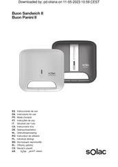 SOLAC Buon Sandwich II Instrucciones De Uso