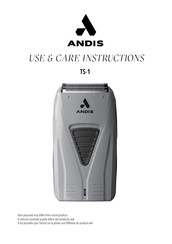 Andis TS-1 Instrucciones De Uso Y Cuidado