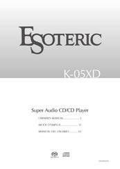 Esoteric K-05XD Manual Del Usuario