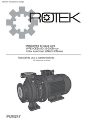 Rotek WPEI-CESM50-32-250B Manual De Uso Y Mantenimiento