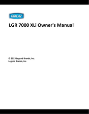 Legend Brands LGR 7000 XLi Manual De Instrucciones