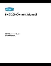 Legend Brands PHD 200 Manual De Instrucciones