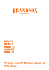 Brandson Equipment WDP-304577 Manual De Instrucciones