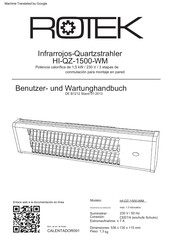 Rotek HI-QZ-1500-WM Manual De Instrucciones