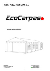 EcoCarpas 7x10 MAX 2.6 Manual De Instrucciones