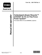 Toro eSuper Recycler eC53AST 53cm Flex-Force Power System Manual Del Operador