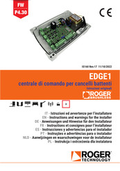 Roger Technology EDGE1 Instrucciones Y Advertencias Para El Instalador