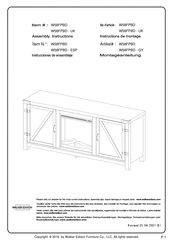 Walker Edison W58FPBD-UK Instrucciones De Ensamblaje